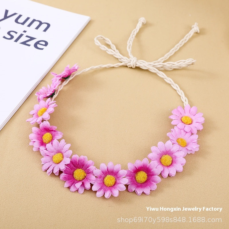 Zonnebloem Bohemian Vlecht Haarband