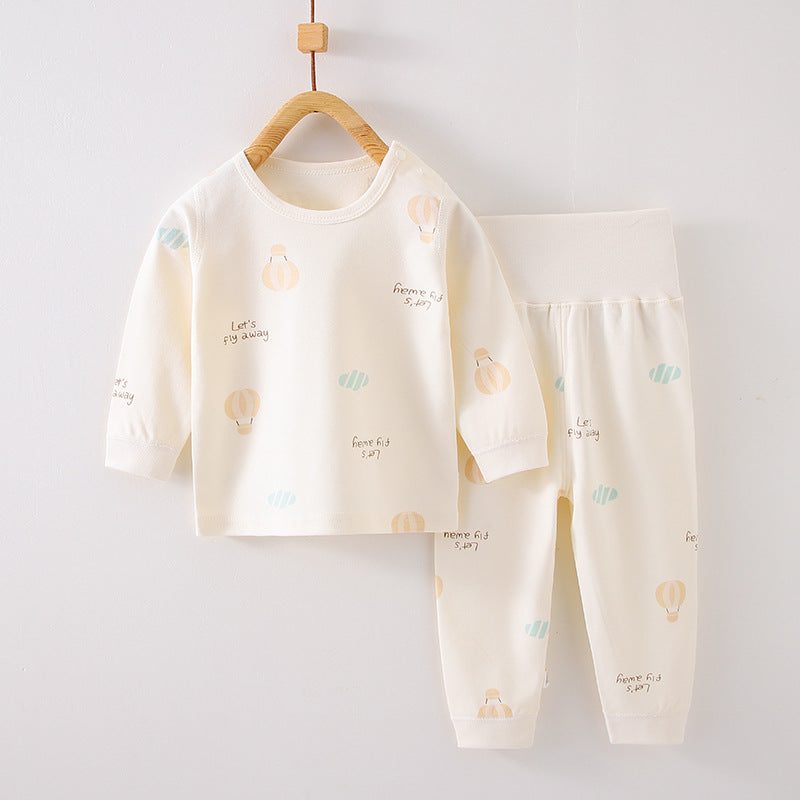 Childrens Cotton Pajama Set Long Sleeve Two-Piece