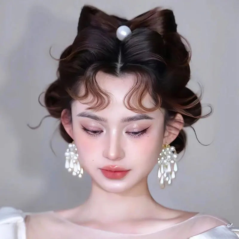 Statement Large Strands Pearl Tassel Earrings For Women Personality New Creative Bridal Wedding Party Jewelry Wholesale