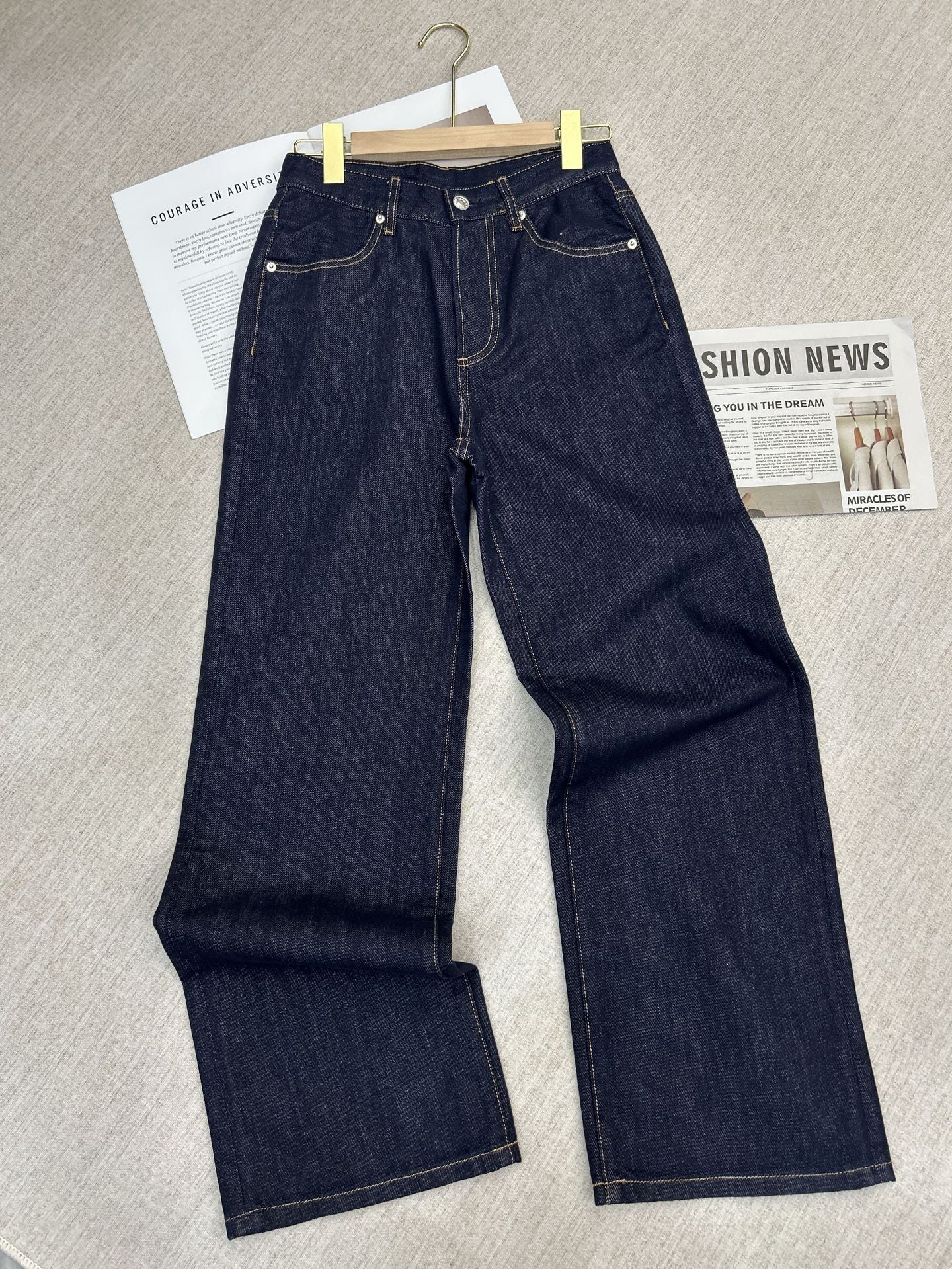 Casual High-Waisted Wide-Leg Jeans