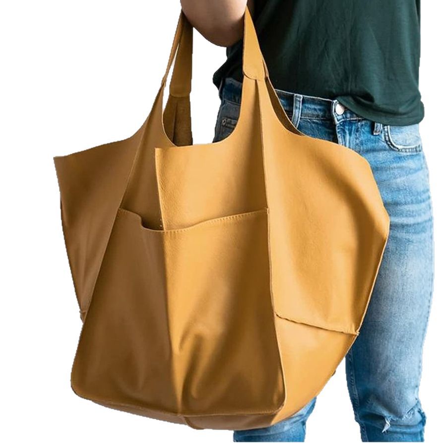 Simple Soft Leather Large Capacity Shoulder Hand Tote Bag