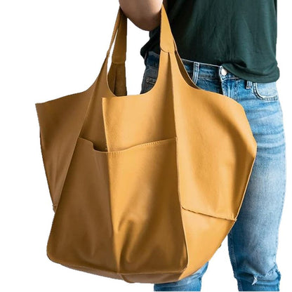 Simple Soft Leather Large Capacity Shoulder Hand Tote Bag