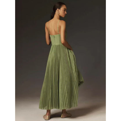 Women's Sleeveless Backless Deep V Neck Long Evening Dress