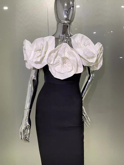 Elegant Off-Shoulder Bandage Dress