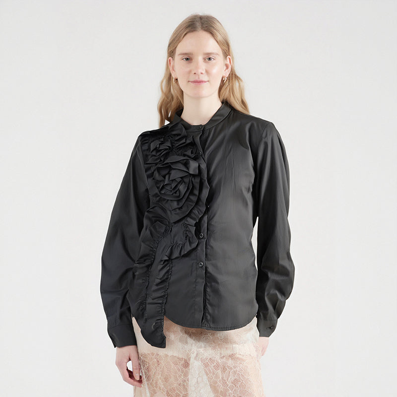 Blouse met lange mouwen gegolfd onregelmatig in elkaar gezet