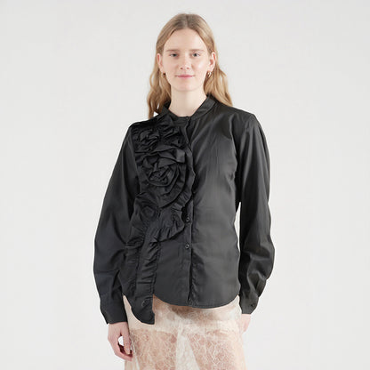 Blouse met lange mouwen gegolfd onregelmatig in elkaar gezet