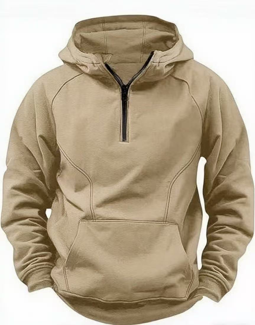 Mens Retro Hooded Zipper Jacket