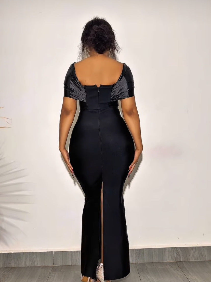 Bandage Off-Shoulder Long Dress