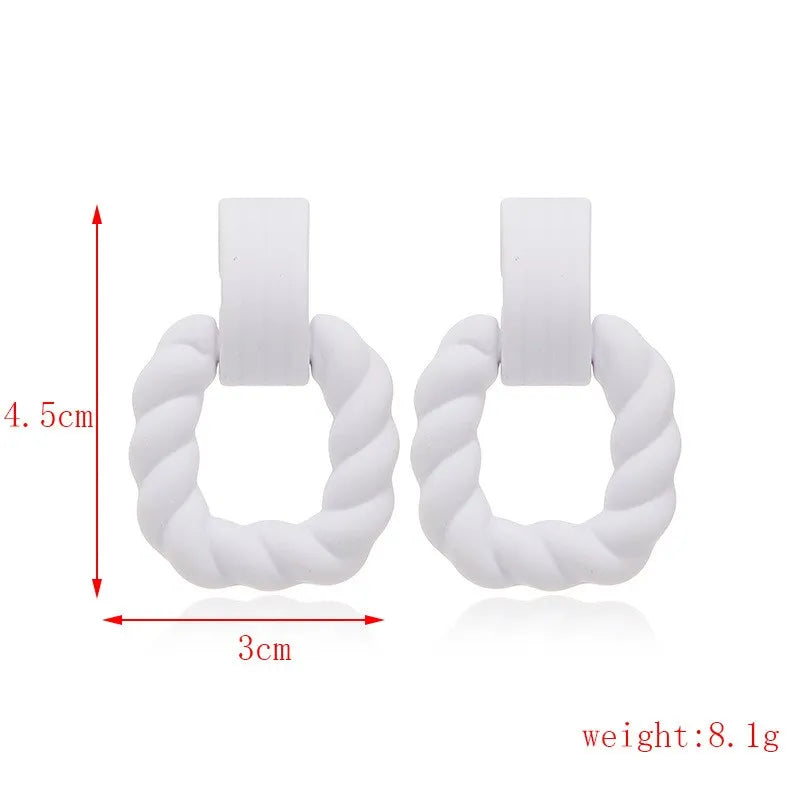 Boho Women's Acrylic Hoop Earrings New Fashion Geometric Twist Dangle Earrings  Trend Female Jewelry Gifts