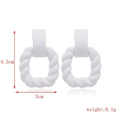 Boho Women's Acrylic Hoop Earrings New Fashion Geometric Twist Dangle Earrings  Trend Female Jewelry Gifts