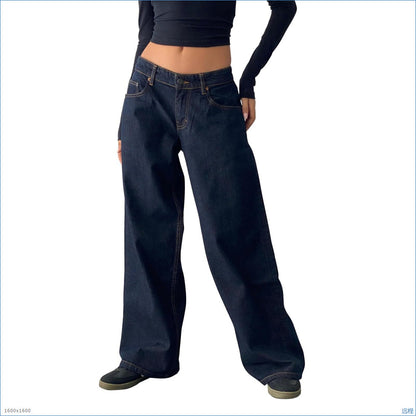 Damesjeans met hoge taille en rechte pijpen