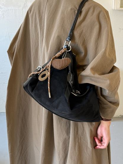 Vintage Suede Shoulder Bag for Women