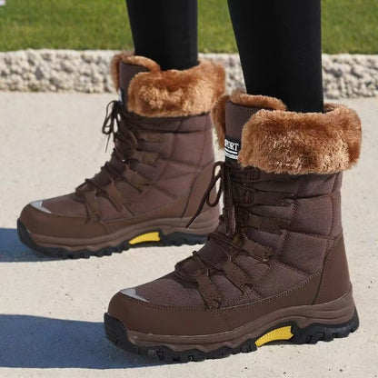 Unisex Warm Fur Lined Flat Snow Boots