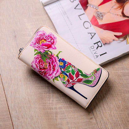 Leren portemonnees met print voor dames