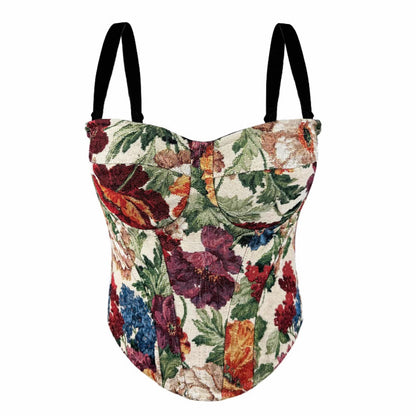 Sexy Strapless Top with Built-in Pads Vintage Palace Style Boned Bustier