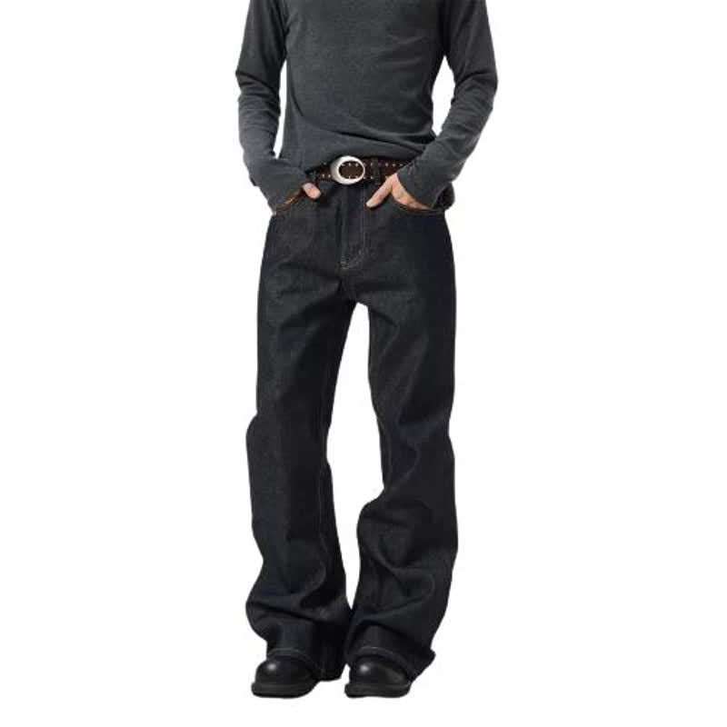 Losse casual, veelzijdige jeans met wijde pijpen en rechte snit voor heren