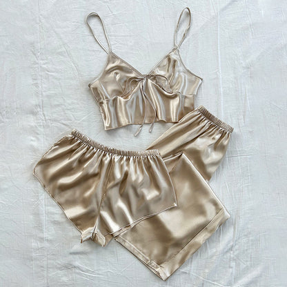 Flat top nightgown home suit set