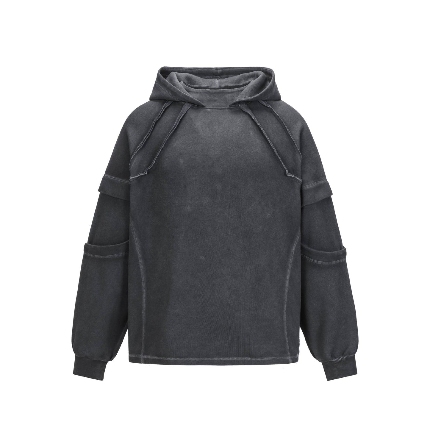 Exposed loop spliced hoodie