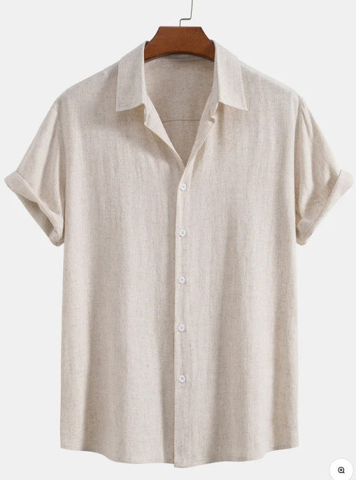 Men's Stand Collar Slim Fit Linen-Cotton Suit Set
