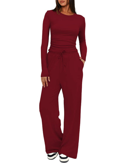 Long sleeved solid color suit