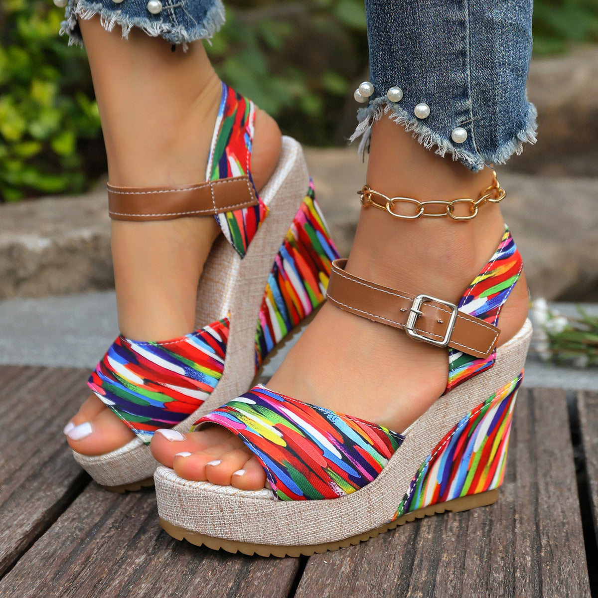 Wedge Heel Platform Sandals