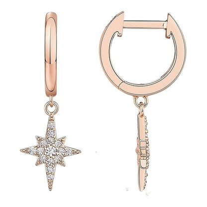Brass Electroplated Zircon Stud Earrings