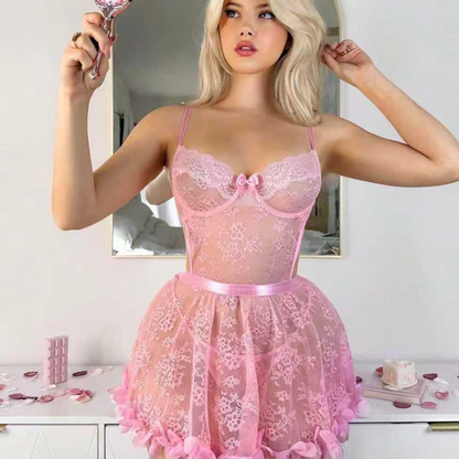 Floral Lace Spaghetti Strap Nightdress