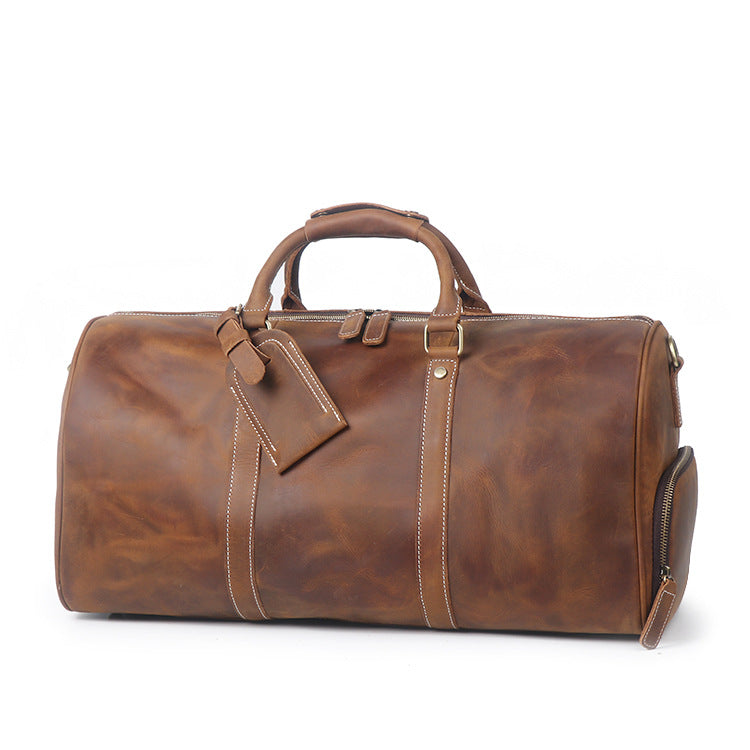 Retro Cowhide Leather Travel Shoulder Bag