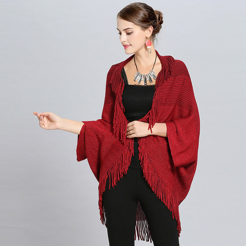 Dames cape-vest met franjes
