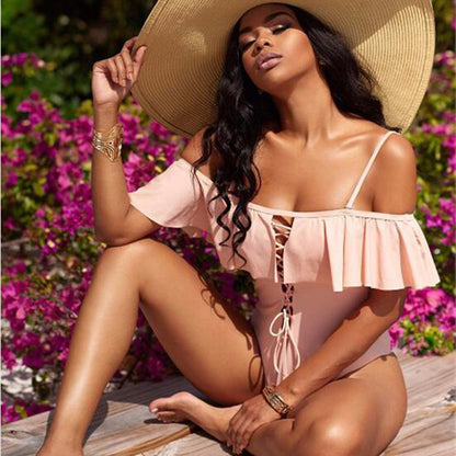 Sexy Fringe Bikini Ruffled Sling Swimsuit