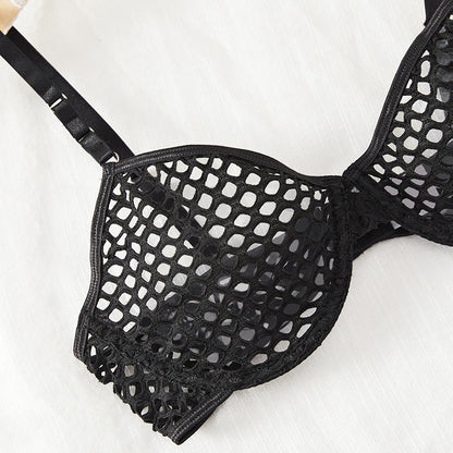 Hollow Mesh Lingerie Two-Piece Set