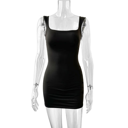 Square Neck Backless Bodycon Dress