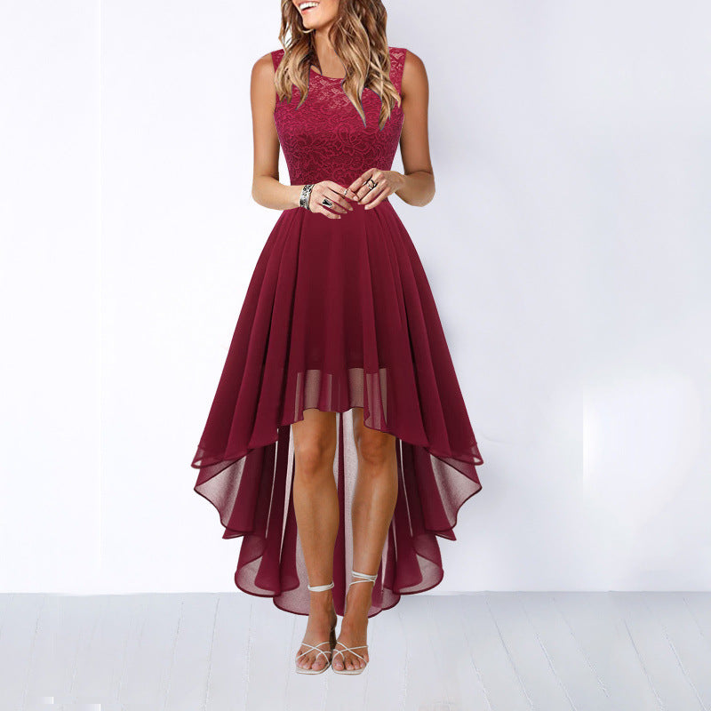 Lace Hollow-Out Chiffon Dress