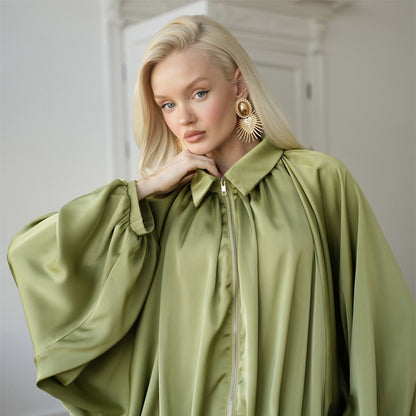 French Style Lapel Zipper Jacket and Pants Set