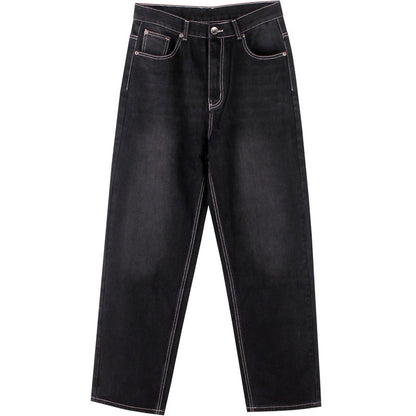 European and American street trends black washed jeans men's hip hop hip hop loose plus size plus size youth trousers