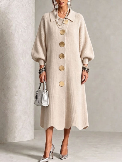 Womens Polo Collar Knit Dress