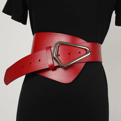 Irregular Spring Suit Shirt Women Waist Belt Real Leather Cinch Strap Cowhide Cowskin Waistband  Belt
