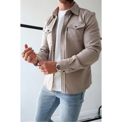 Men's Casual Long Sleeve Slim Fit Cotton Shirt