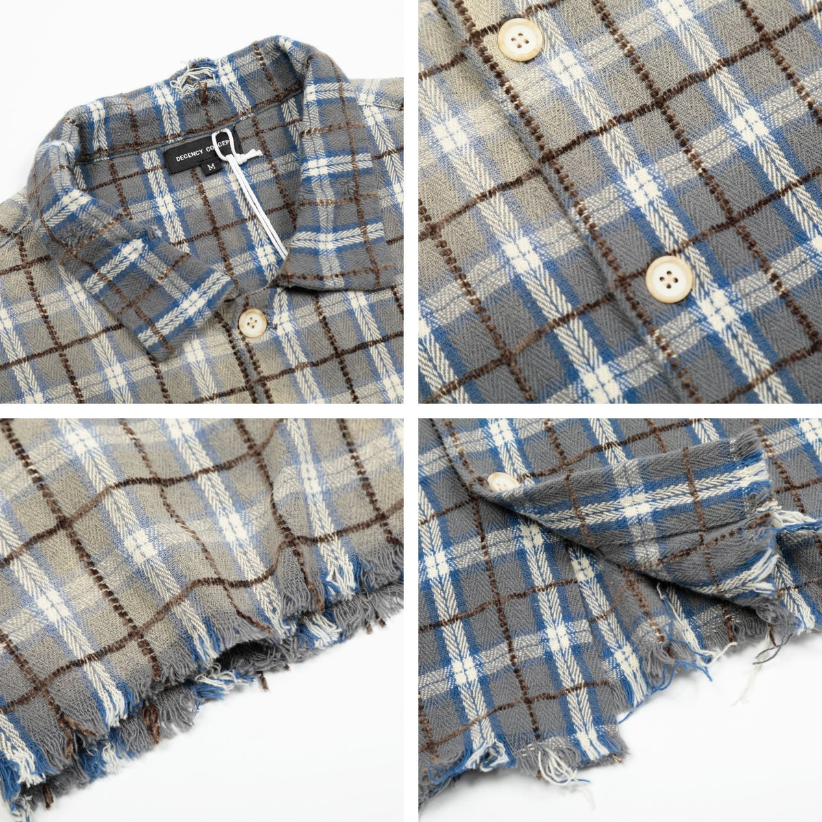Men's and Women's Retro Plaid Loose Fit Short Sleeve Shirt
