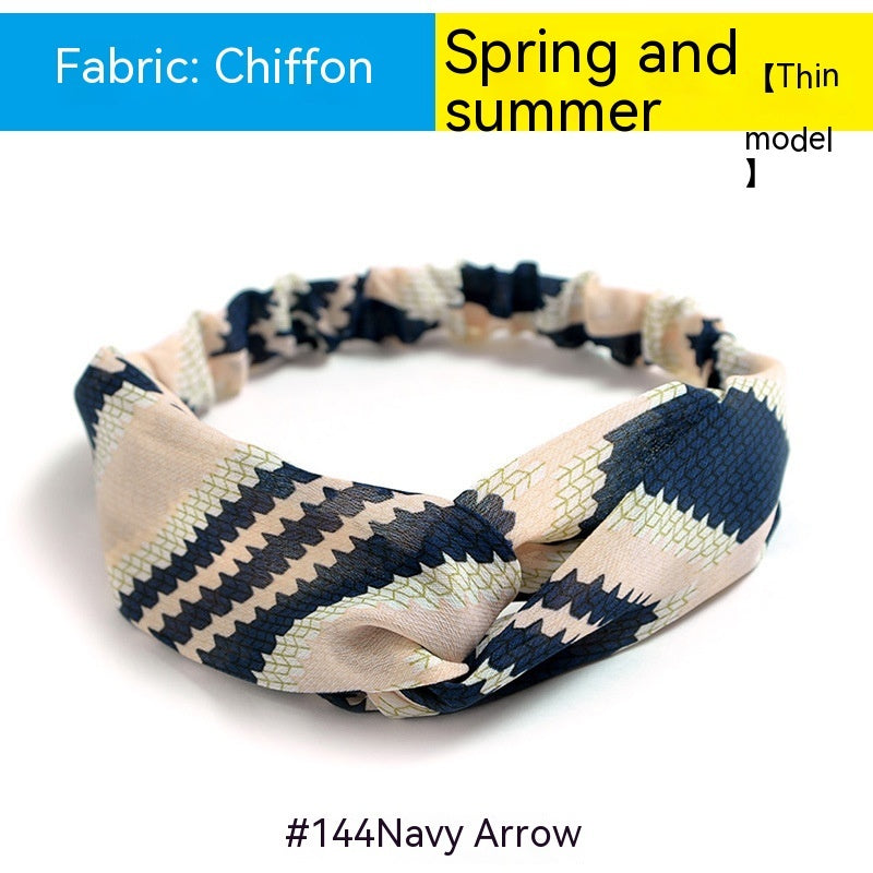 Elastische gekruiste chiffon hoofdband in Boheemse stijl