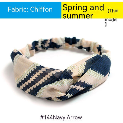 Elastische gekruiste chiffon hoofdband in Boheemse stijl