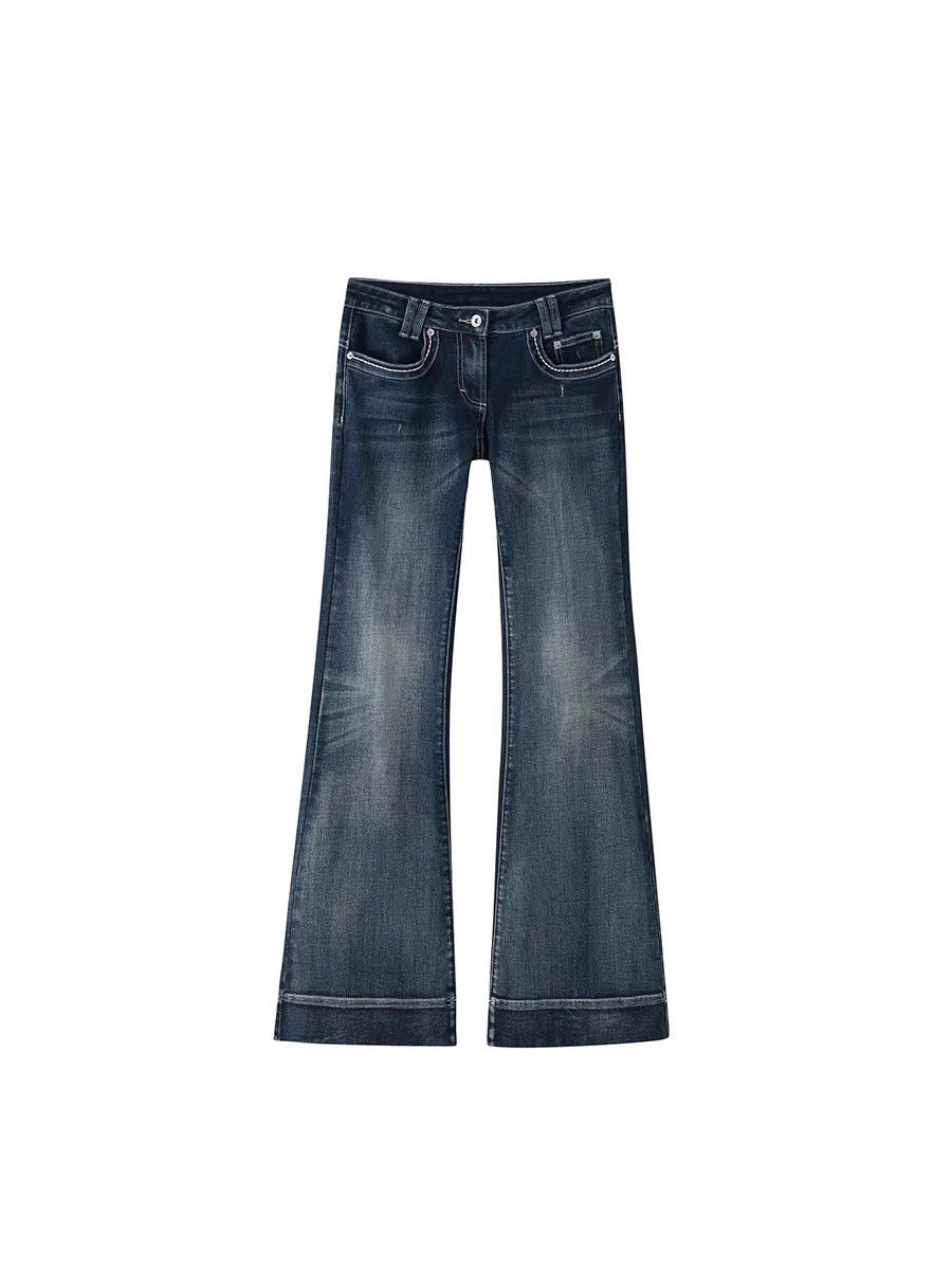 Low Waist Flared Denim Pants