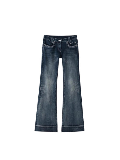 Low Waist Flared Denim Pants