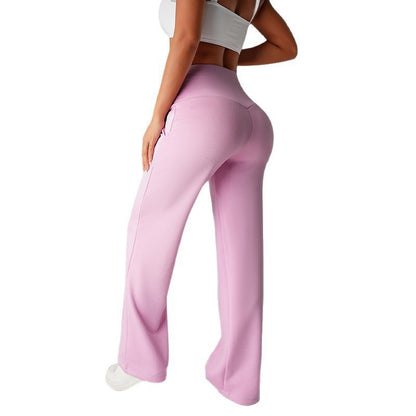 High Waisted Wide Leg Sports Trousers