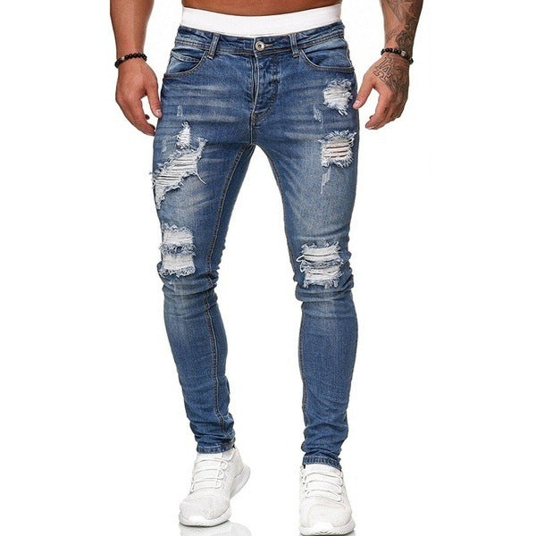 Street Style gescheurde skinny vintage wash jeans
