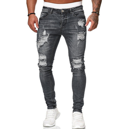 Street Style gescheurde skinny vintage wash jeans