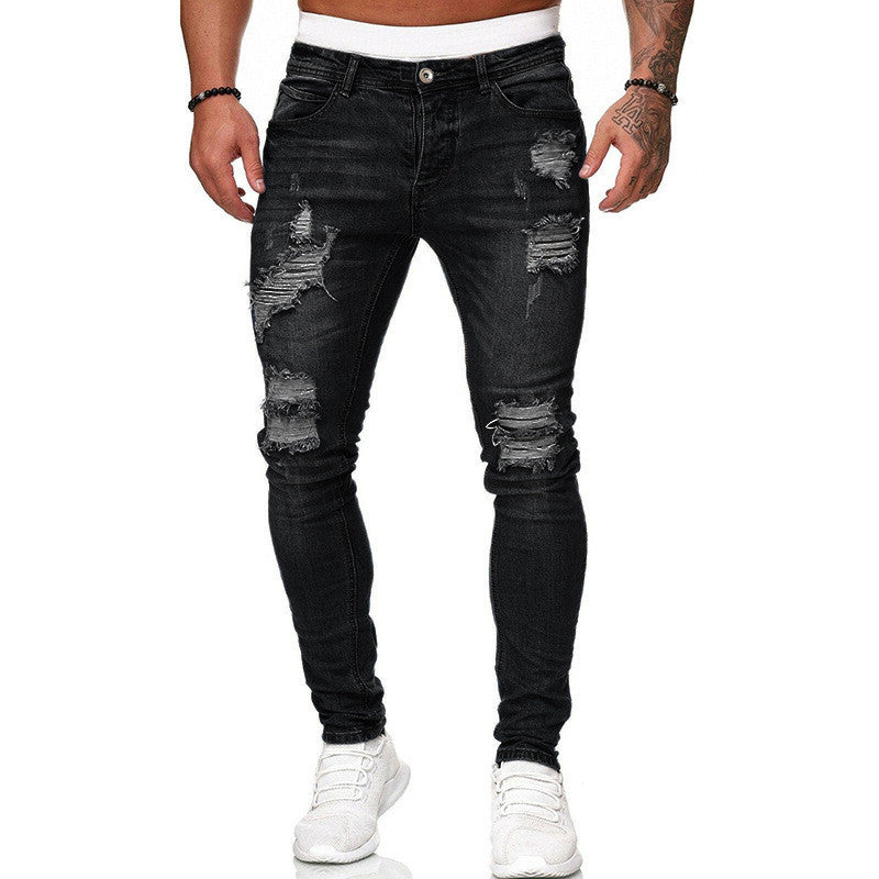 Street Style gescheurde skinny vintage wash jeans