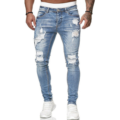 Street Style gescheurde skinny vintage wash jeans