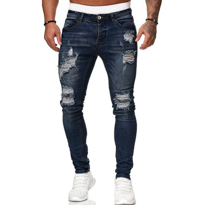 Street Style gescheurde skinny vintage wash jeans