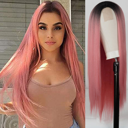 Synthetic Lace Wig Fade Long Straight Hair
